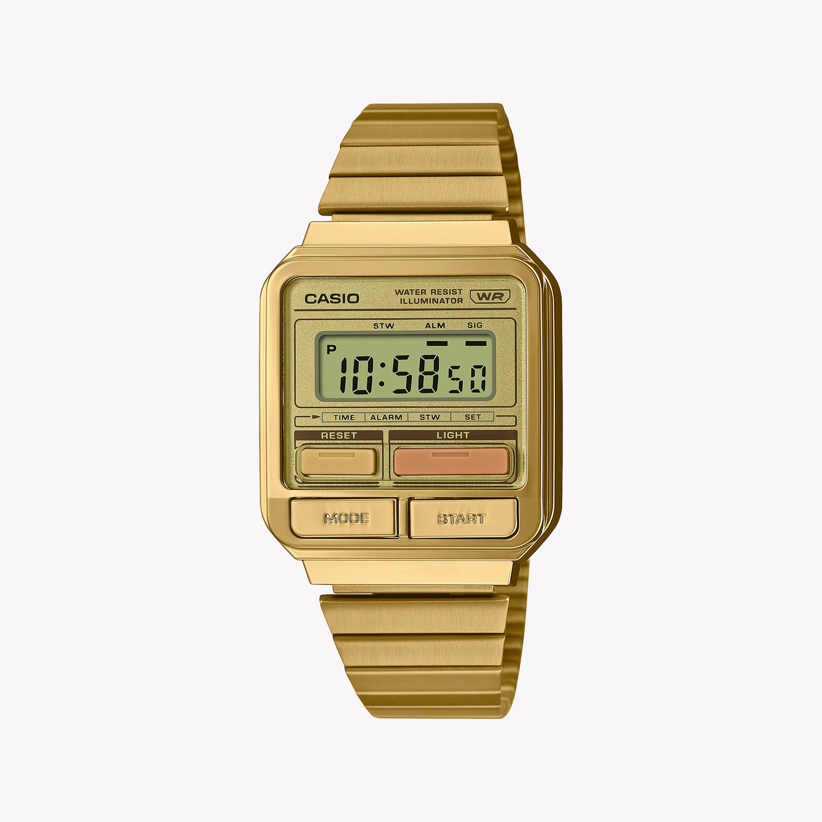 Casio Unisex Gold Resin Watch, Gold Stainless Steel | A120weg-9adf by i-watch