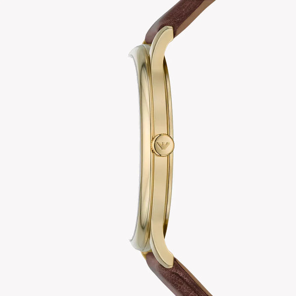 Emporio Armani Ar11610 - Elevated Gold Styling With Brown Leather Band Men's Watch by i-watch