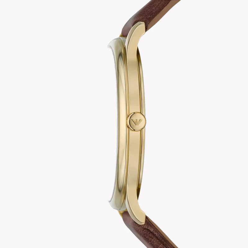 Emporio Armani Ar11610 - Elevated Gold Styling With Brown Leather Band Men's Watch by i-watch