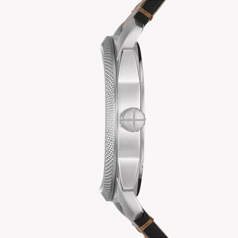 Fossil Men's Silver Stainless Steel, Brown Leather | Fs5920 by i-watch