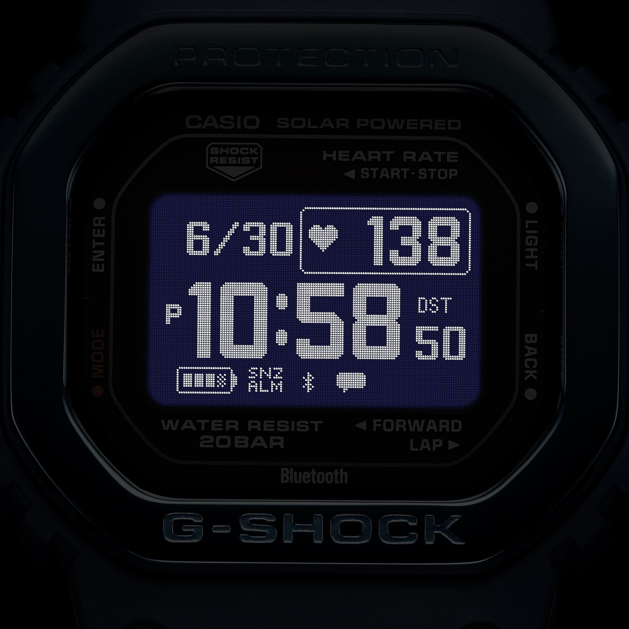 CASIO G-SHOCK DW-H5600MB-2 G-SQUAD THE ORIGIN Bleu w. Lunette en métal - Montre pour hommes HEART RATE SERIE