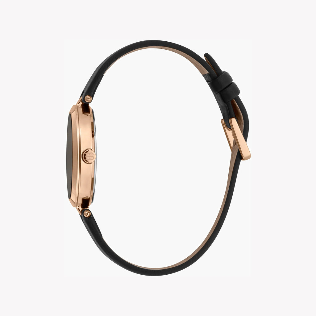 ESPRIT Women's Watch with Rose Gold Stainless Steel Case and Black Leather Band-i-Watch-2