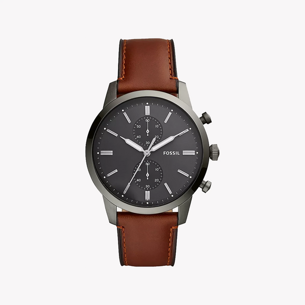 Fossil Men's Gray Stainless Steel Watch, Brown Leather | Fs5522 by i-watch