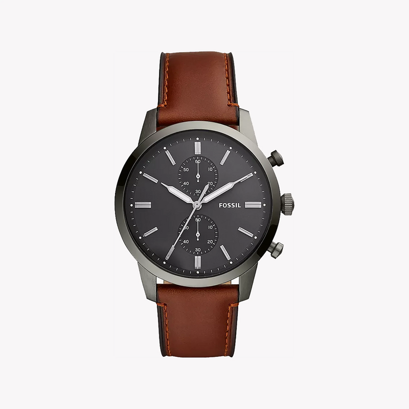 Fossil Men's Gray Stainless Steel Watch, Brown Leather | Fs5522 by i-watch
