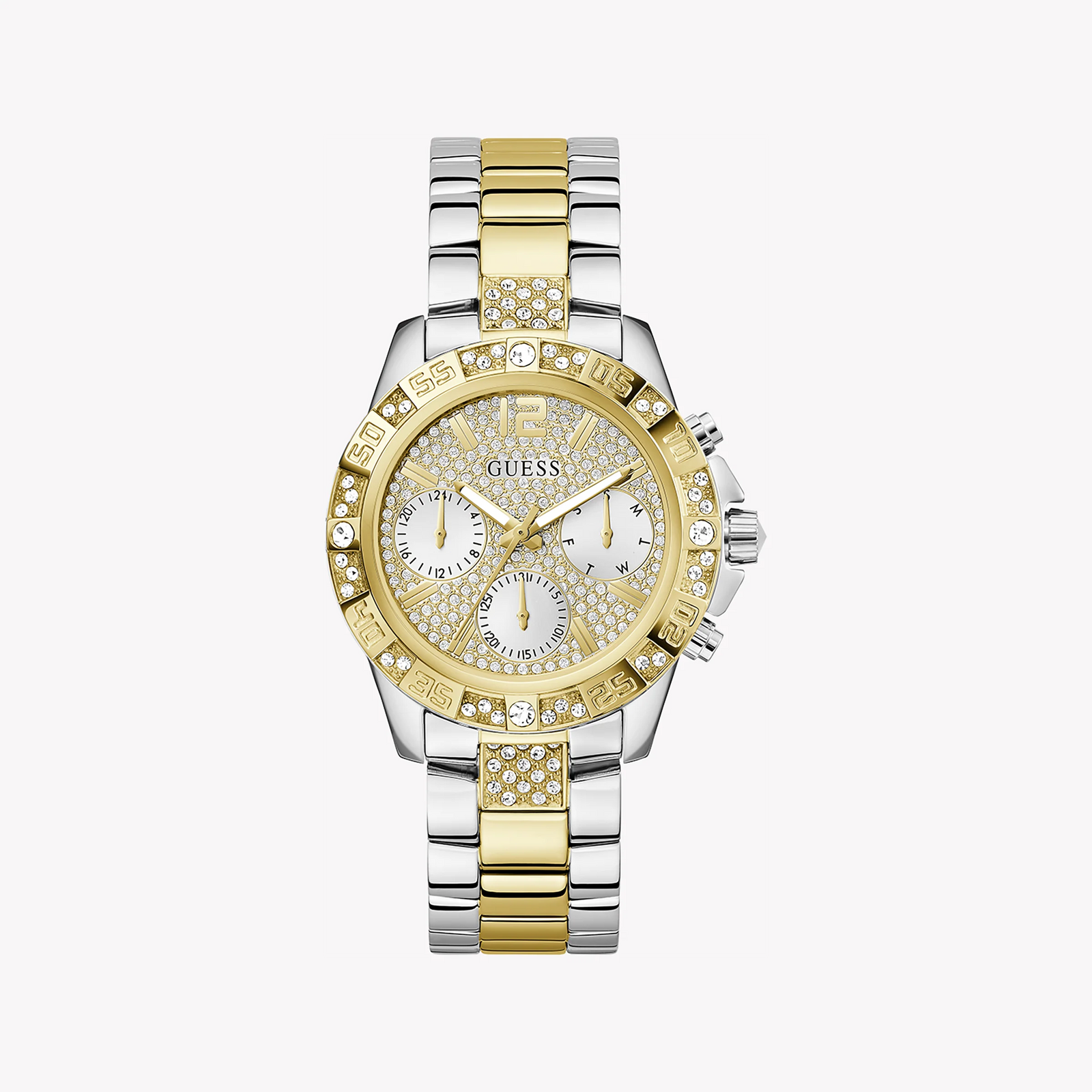 Guess Women's Gold/Silver Watch, White Dial | Gw0771l3 by i-watch