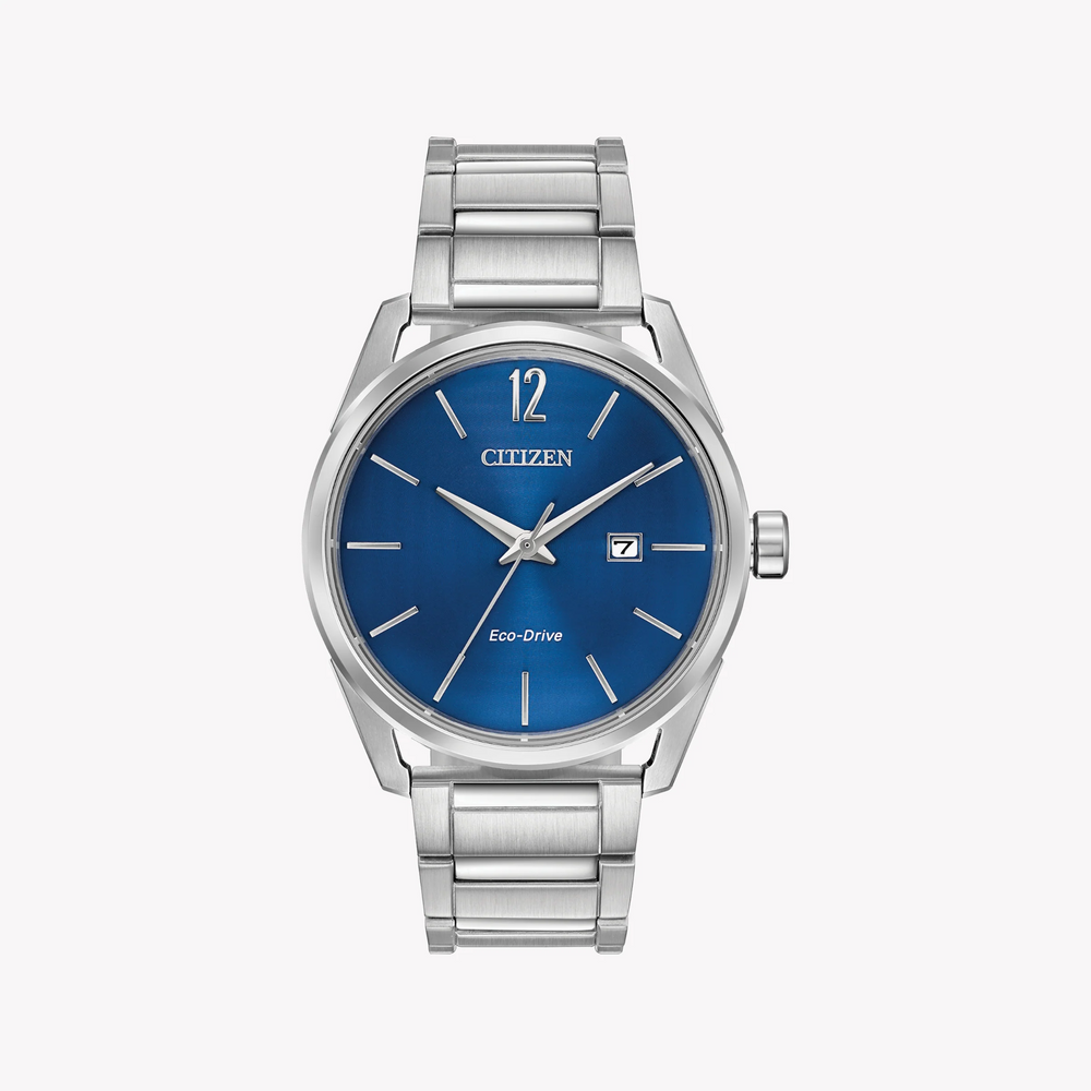 Citizen Eco-Drive Bm7411-83l - Modern Man's Stylish Timepiece With Blue Dial & Silver Bracelet by i-watch