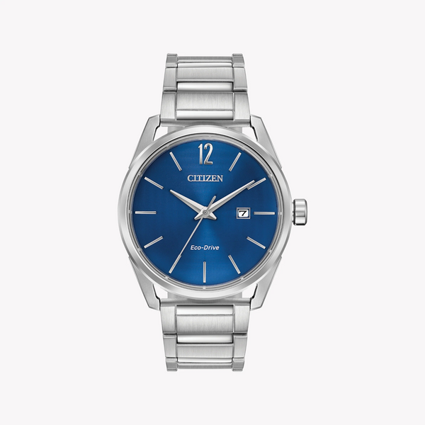 Citizen Eco-Drive Bm7411-83l - Modern Man's Stylish Timepiece With Blue Dial & Silver Bracelet by i-watch