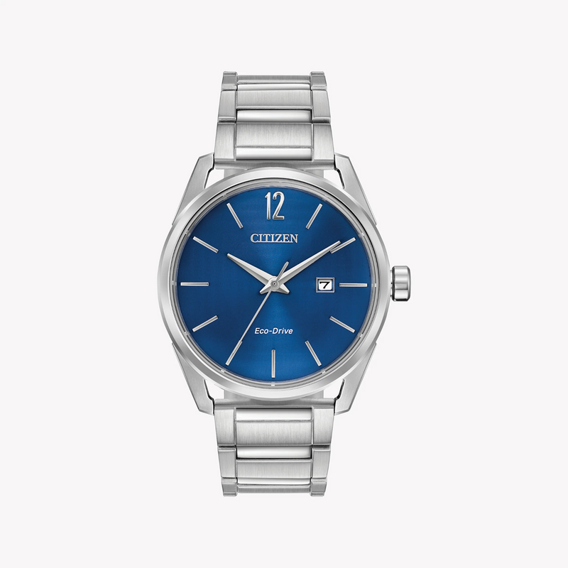 Citizen Eco-Drive Bm7411-83l - Modern Man's Stylish Timepiece With Blue Dial & Silver Bracelet by i-watch