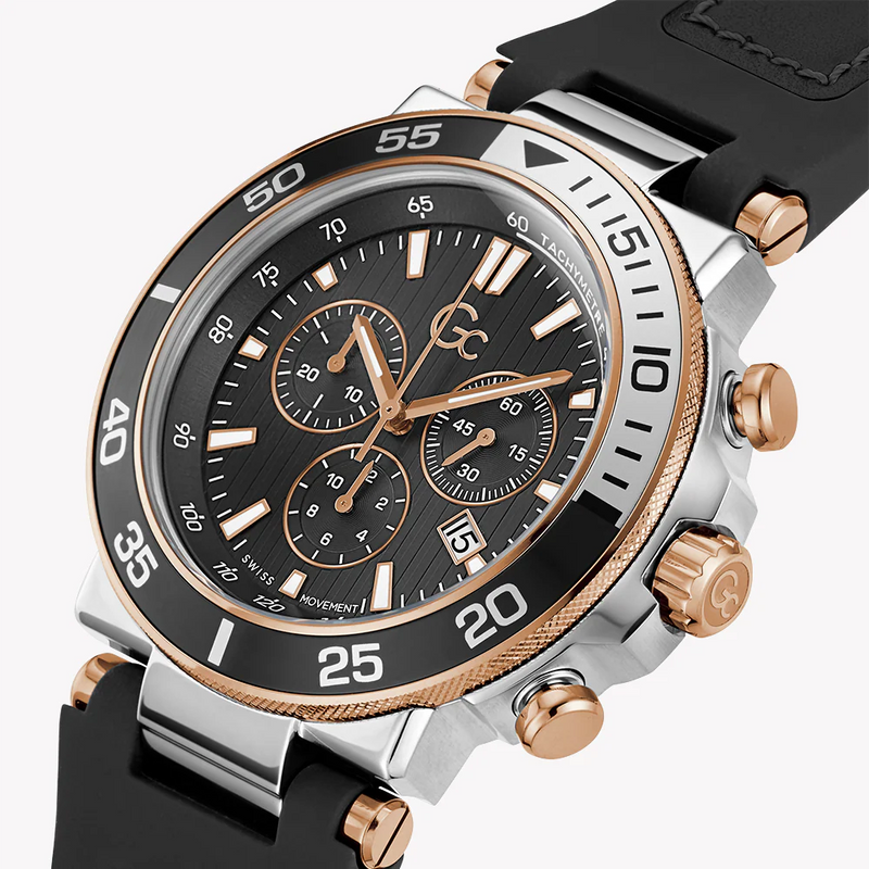 Guess Collection Men's Rose Gold/Silver Watch, Black Dial | Z14005g2mf by i-watch