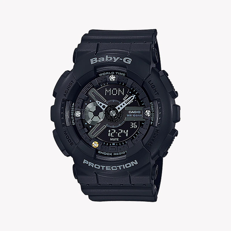 Ba-135dd-1adr Baby-G - Stylishly Tough Sporty Women's Watch With Black Resin Band & Digital Dial by i-watch