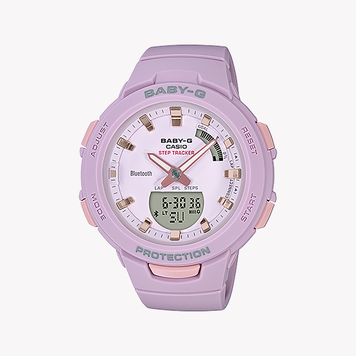 BSA-B100-4A2DR BABY-G - PINK POWER PLAY Women's Sporty Chic Watch for Active Adventures