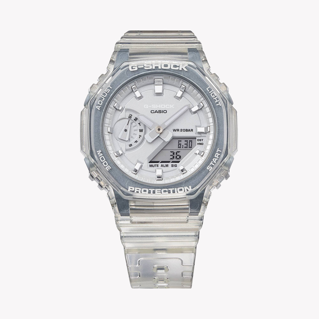 CASIO G-SHOCK GMA-S2100SK-7ADR - ADVENTURE AWAITS! Unisex Watch with Silver Resin Case & White Band-i-Watch-3