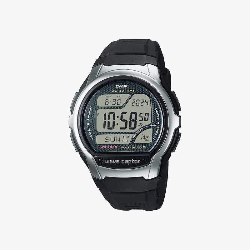 Casio Men's Silver Stainless Steel Watch, Black Digital | Wv-58r-1a by i-watch