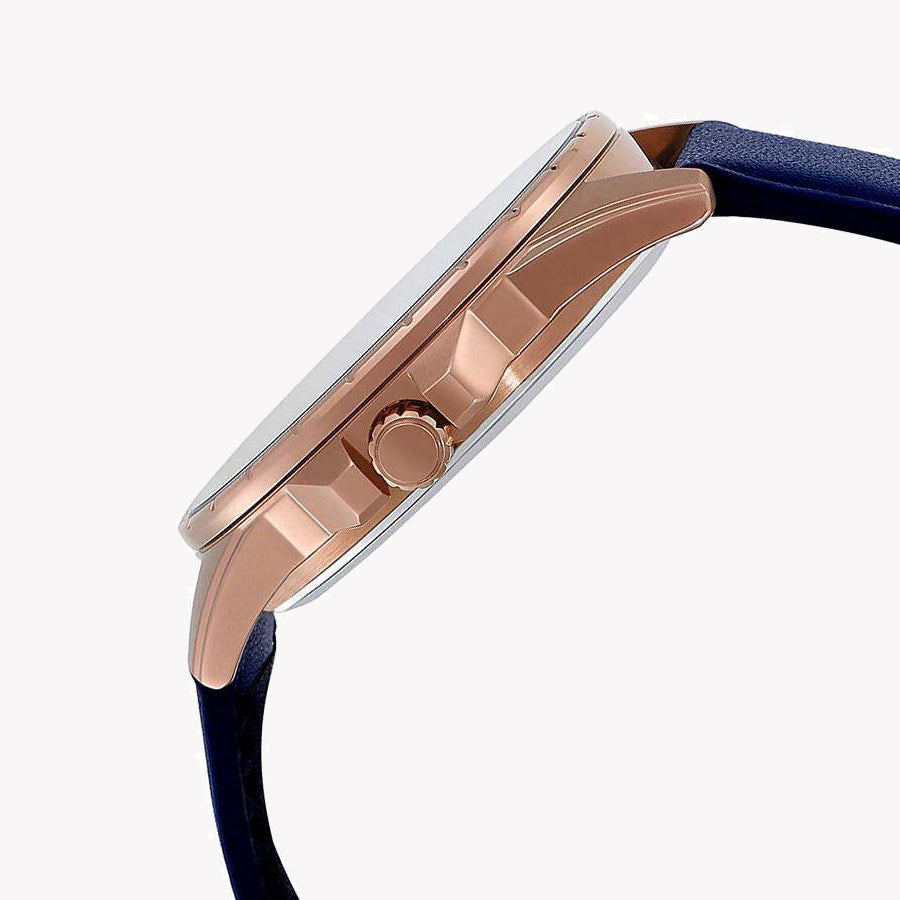 CASIO MTP-SW320RL-2AVDF - SPORTY ELEGANCE IN ROSE GOLD & BLUE DIAL Men's Watch with leather band and water resistance-i-Watch-3