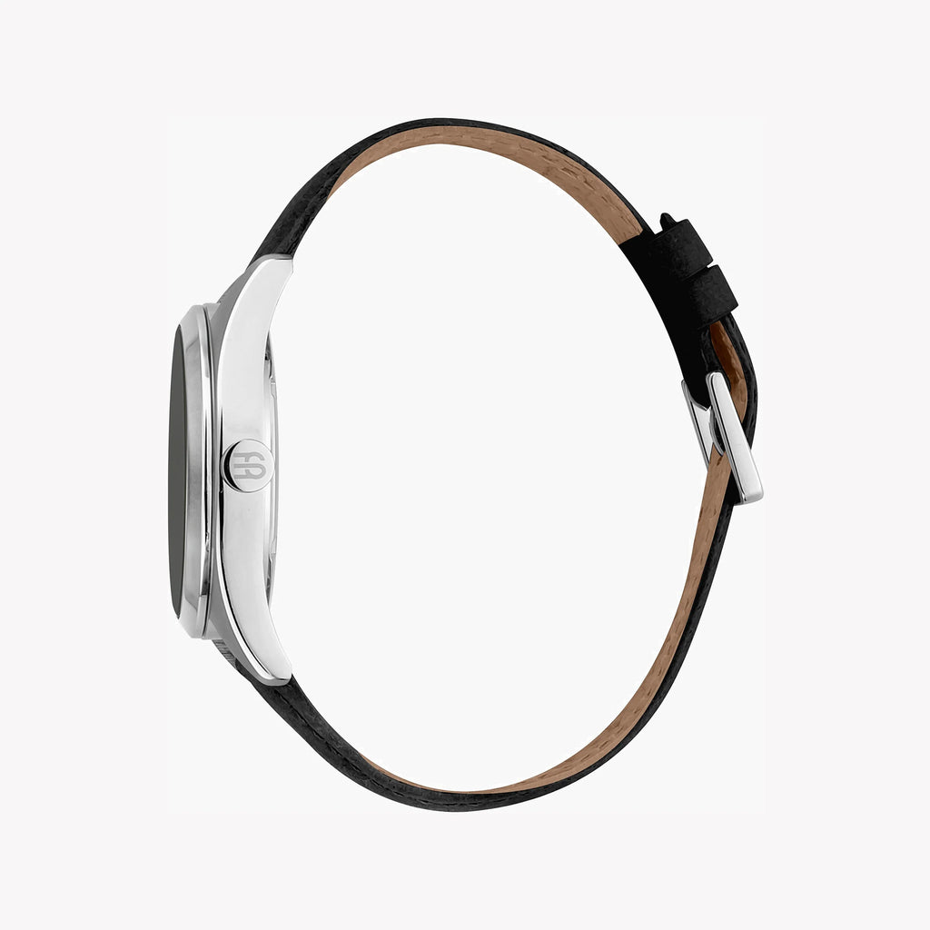 ESPRIT MEN'S BLACK DIAL STAINLESS STEEL WATCH - ELEGANT FAUX LEATHER STRAP-i-Watch-2