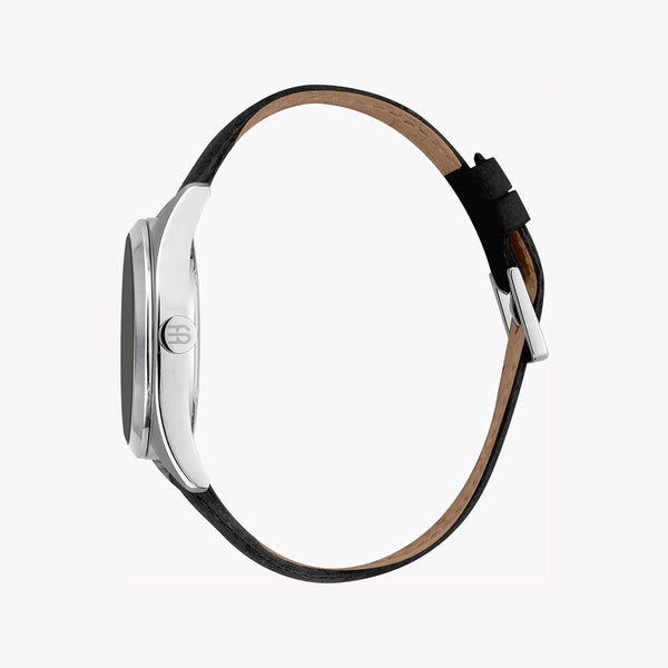 ESPRIT MEN'S BLACK DIAL STAINLESS STEEL WATCH - ELEGANT FAUX LEATHER STRAP-i-Watch-2