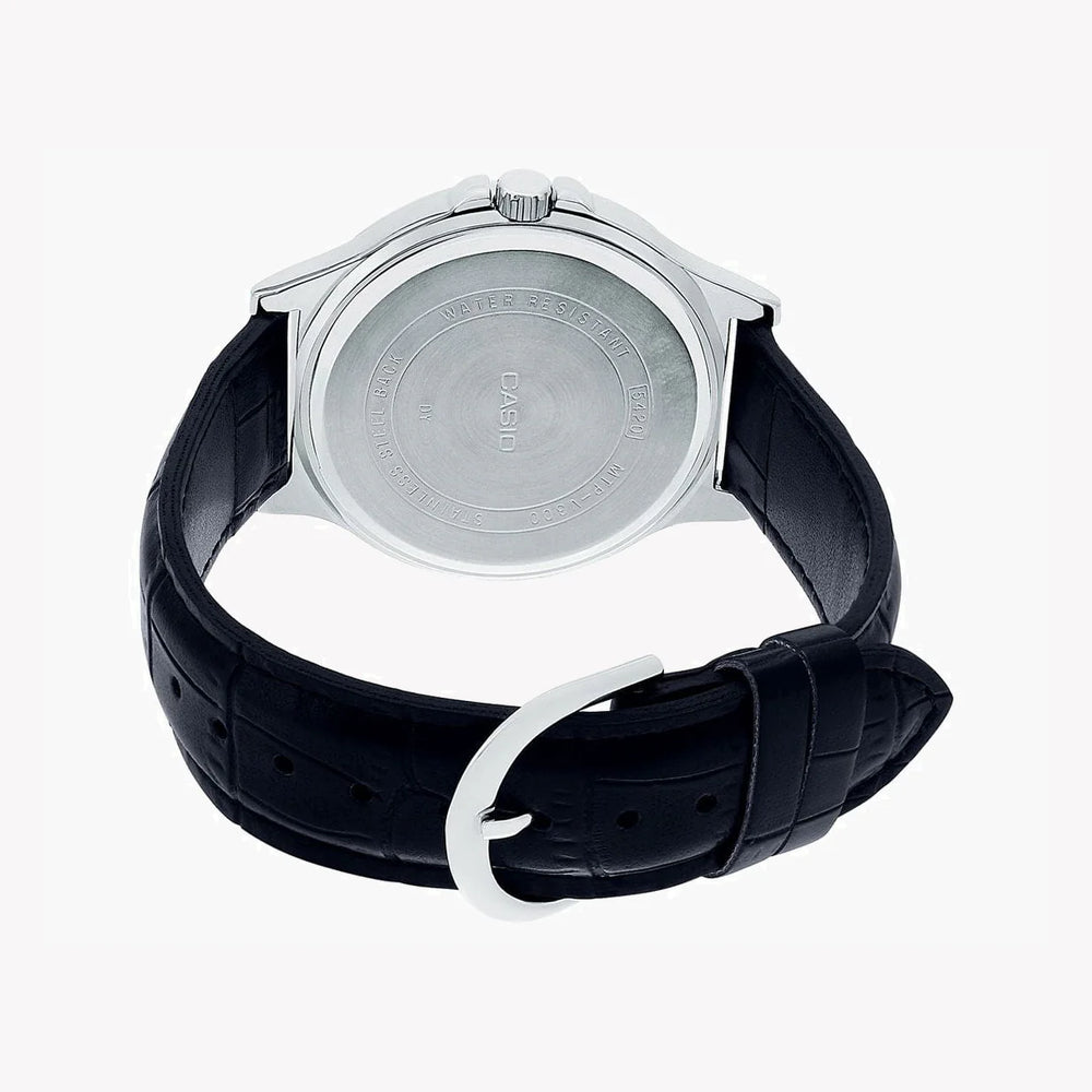 Casio Mtp-V300l-1a2udf Elegant Timepiece - Stylish Men's Watch With Black Dial & Leather Band by i-watch