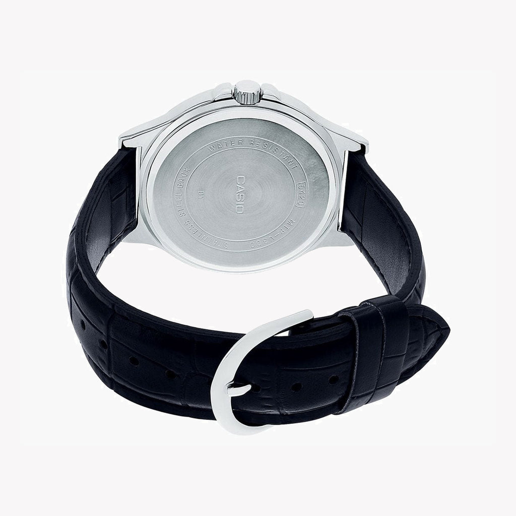 CASIO MTP-V300L-1A2UDF ELEGANT TIMEPIECE - STYLISH MEN'S WATCH WITH BLACK DIAL & LEATHER BAND-i-Watch-2