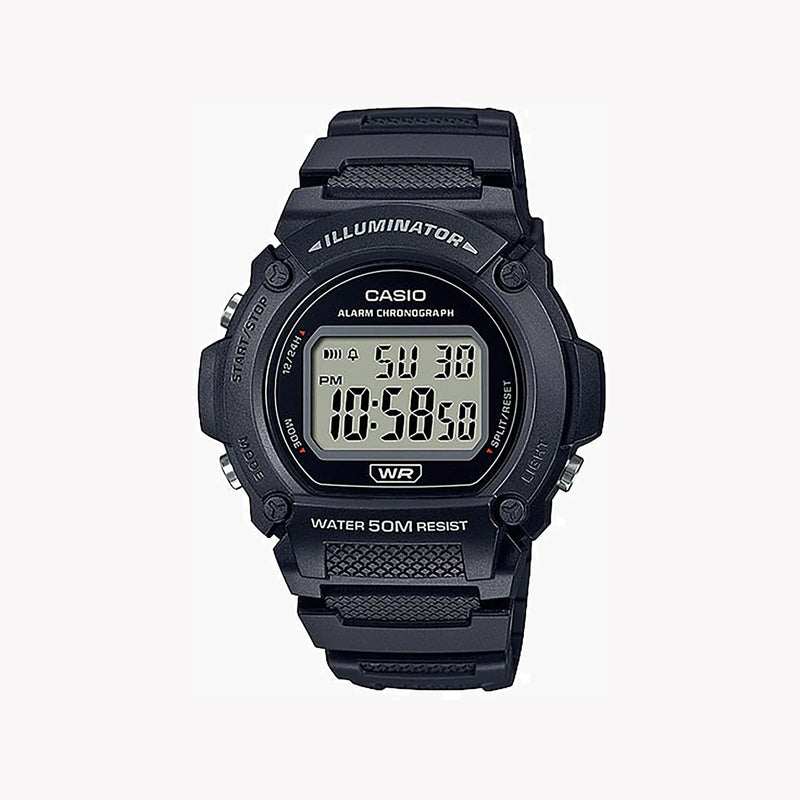 Casio Men's Black Resin Watch, Digital Display | W-219h-1av by i-watch