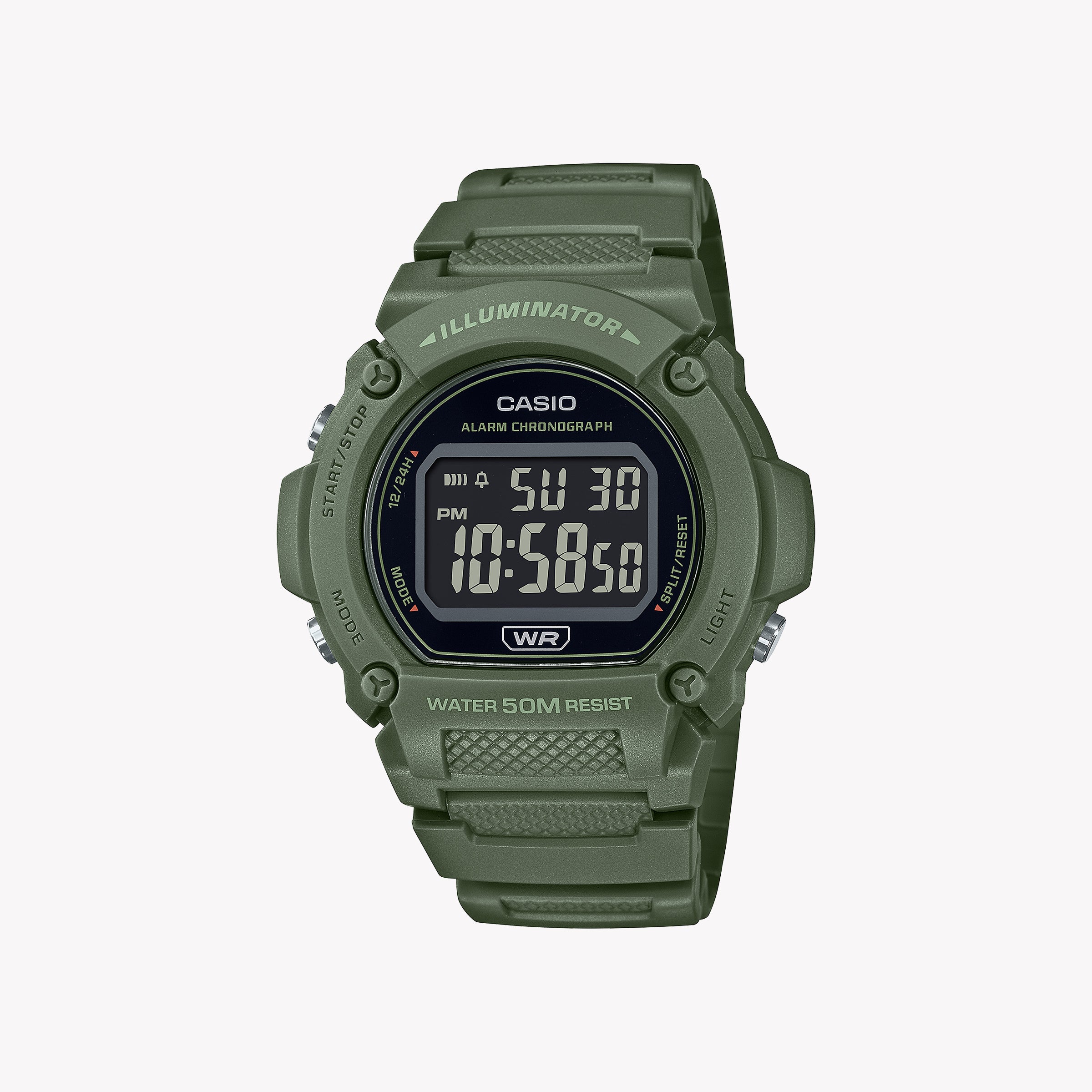 CASIO W-219HC-3BV BOLD ADVENTURER - SPORTY DIGITAL WATCH FOR MEN WITH VIBRANT GREEN DESIGN