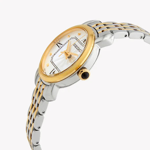 Seiko Women's Silver & Gold Watch, White Dial | Sur498p1 by i-watch