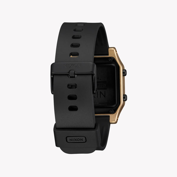 Nixon Unisex Black Stainless Steel, Gold Silicone | A1282-010 by i-watch