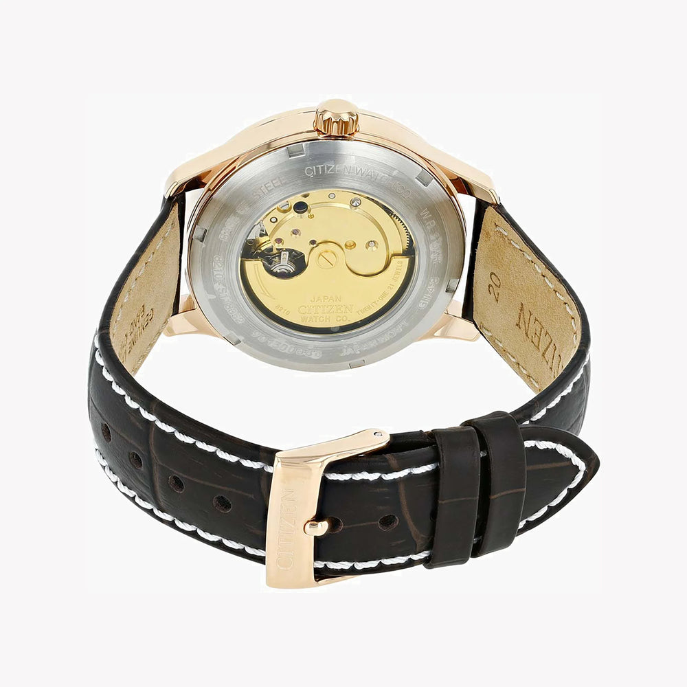 Citizen Nj0113-10a - Elegant Automatic Timepiece With Rose Gold & Leather Strap by i-watch
