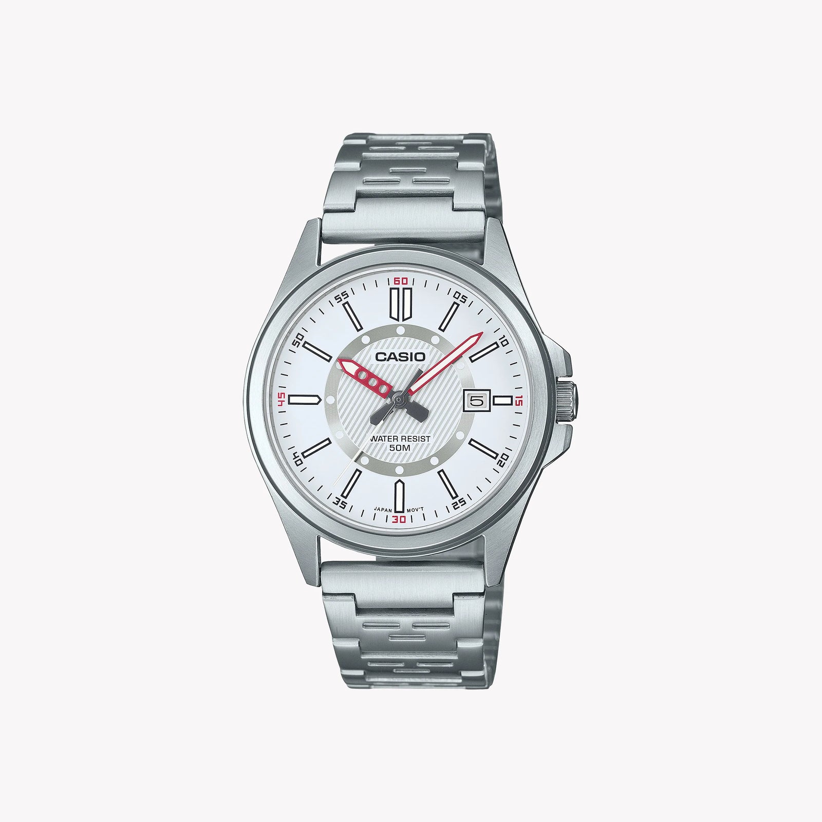 Casio Men's Silver Stainless Steel Watch, Silver Dial | Mtp-E700d-7ev by i-watch