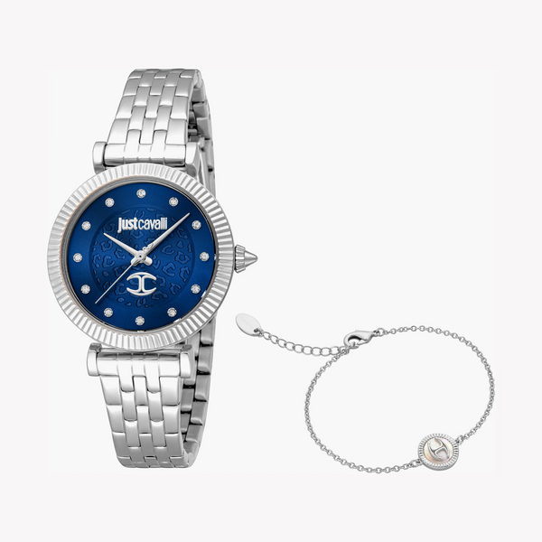 Just Cavalli Men's Stainless Steel Watch, Dark Blue Dial | Jc1l266m0015 by i-watch