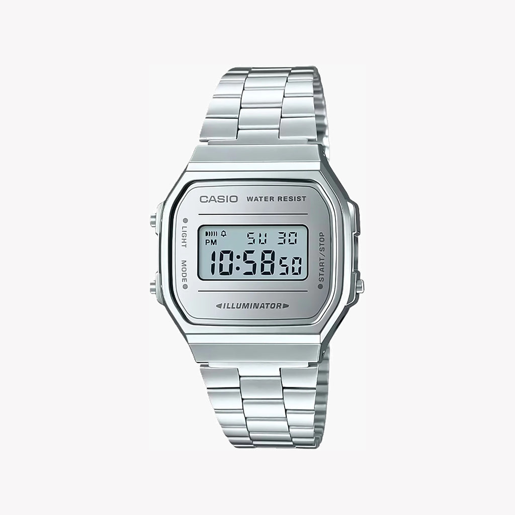 CASIO A168WEM-7EF ELEGANT TIMEKEEPER - MODERN MENSWEAR WAVE Wristwatch with durable resin case and sleek metal strap