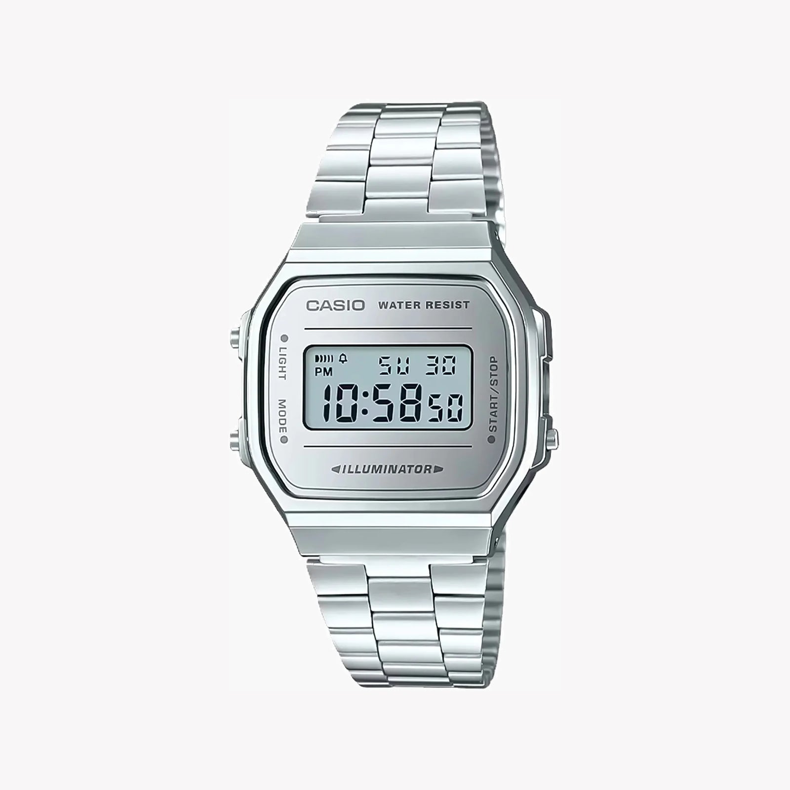Casio Men's Resin And Metal Watch, Silver Dial | A168wem-7ef by i-watch