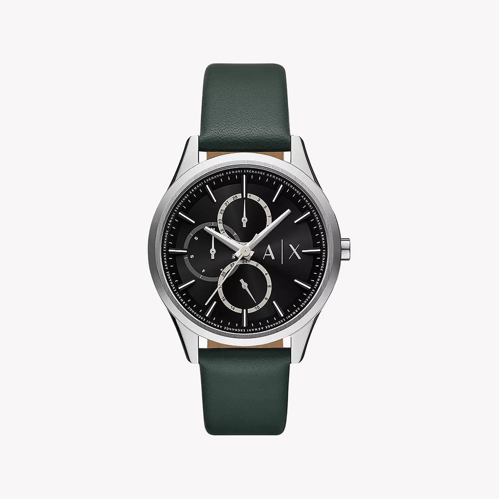 ARMANI EXCHANGE Women's Watch with Silver Stainless Steel Case and Green Leather Band-i-Watch-5