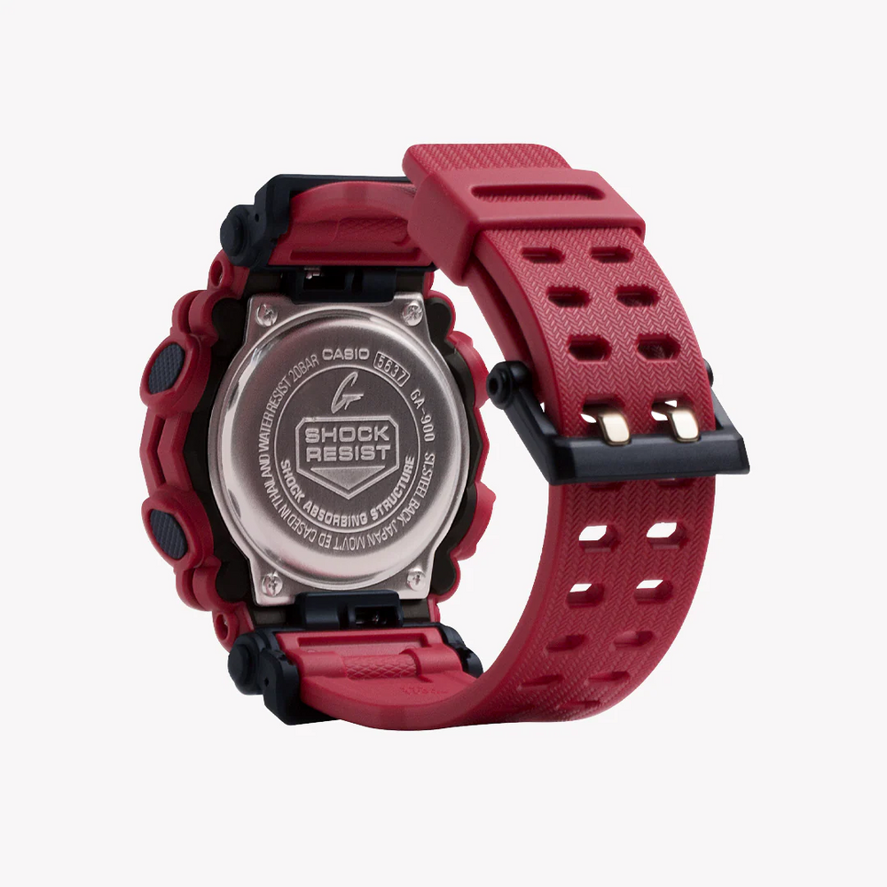 G-Shock Men's Red Resin Watch, Black Dial | Ga-900-4adr by i-watch