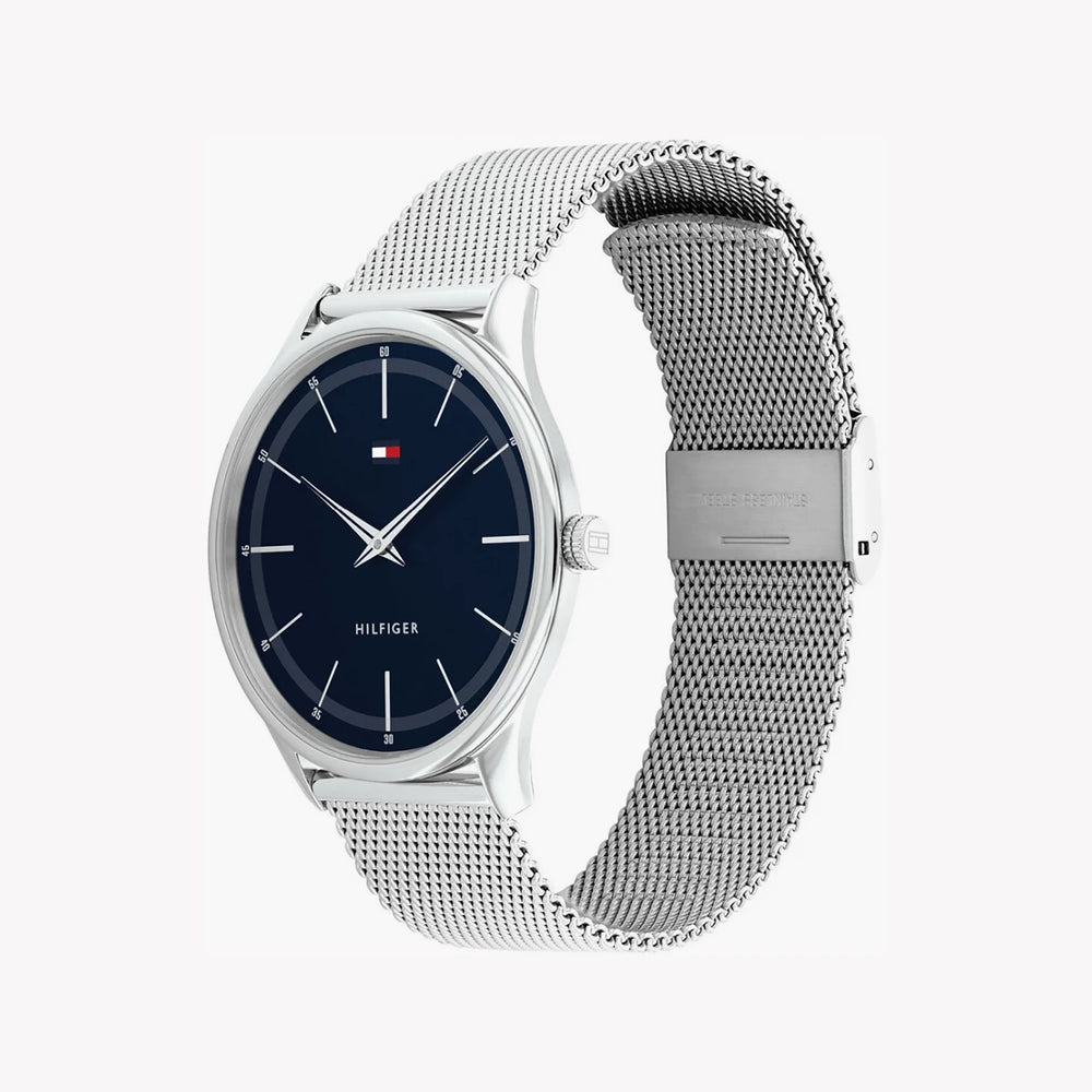 Tommy Hilfiger Men's Silver Watch, Blue Dial | 1680672 by i-watch