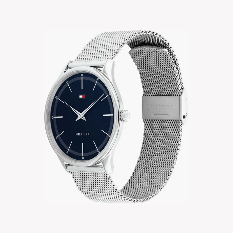 Tommy Hilfiger Men's Silver Watch, Blue Dial | 1680672 by i-watch