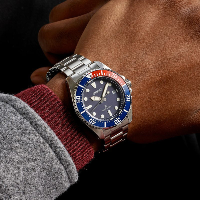 Seiko Men's Silver Stainless Steel, Dark Blue Dial | Sne595p1 by i-watch
