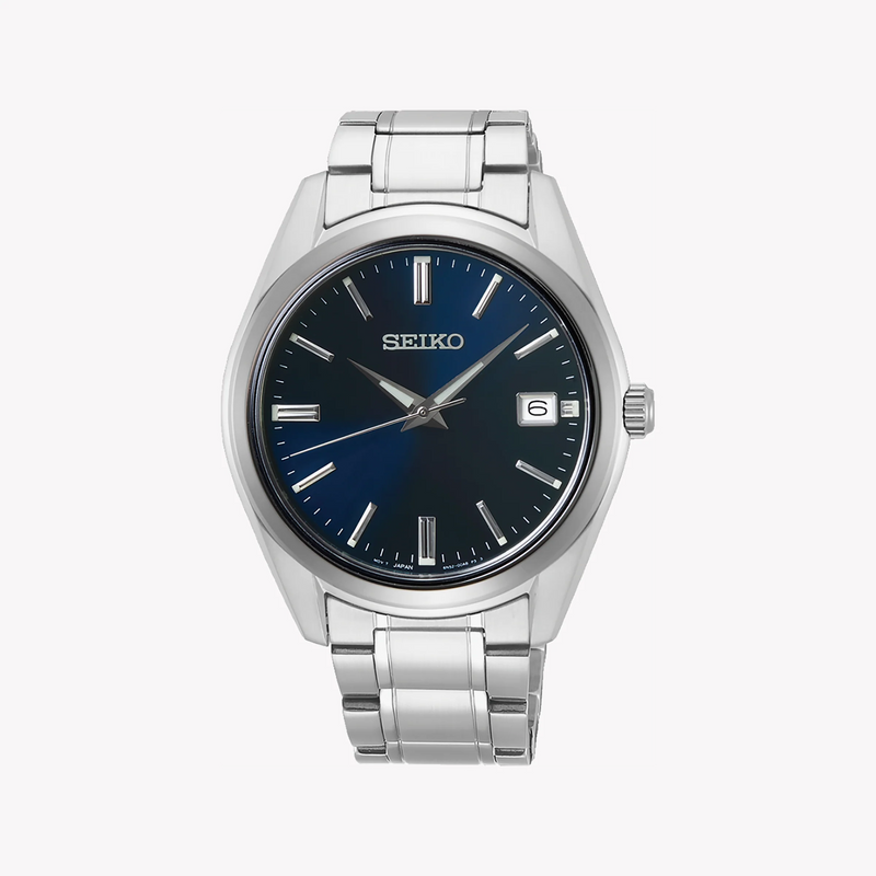 Seiko Men's Silver Watch, Blue Dial | Sur309p1 by i-watch