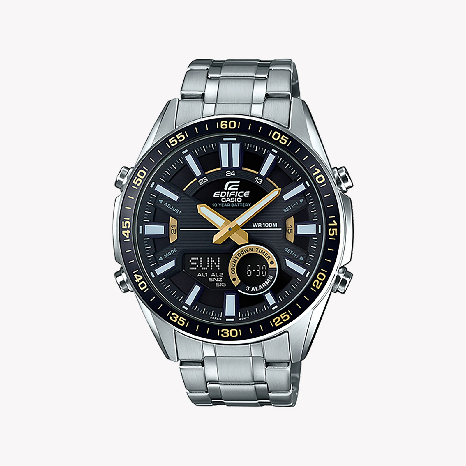Casio Edifice Efv-C100d-1bvdf - Bold Sporty Elegance Men's Watch In Sleek Silver With Black Dial by i-watch