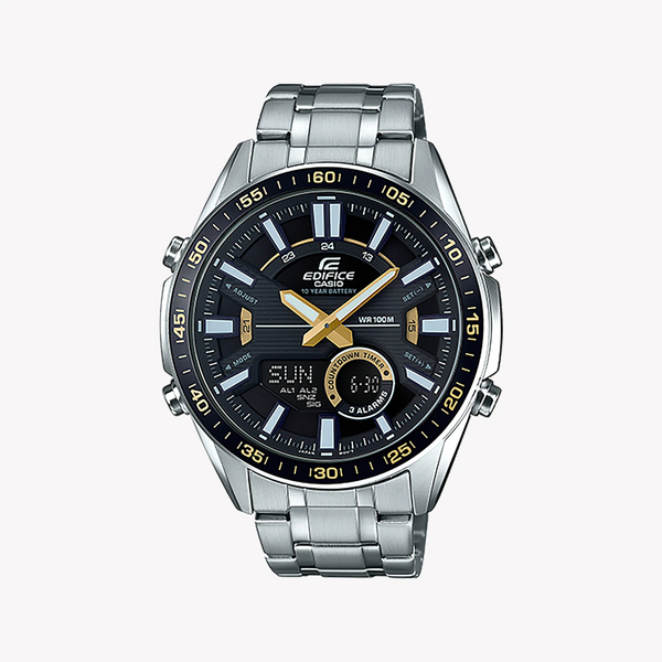 Casio Edifice Efv-C100d-1bvdf - Bold Sporty Elegance Men's Watch In Sleek Silver With Black Dial by i-watch