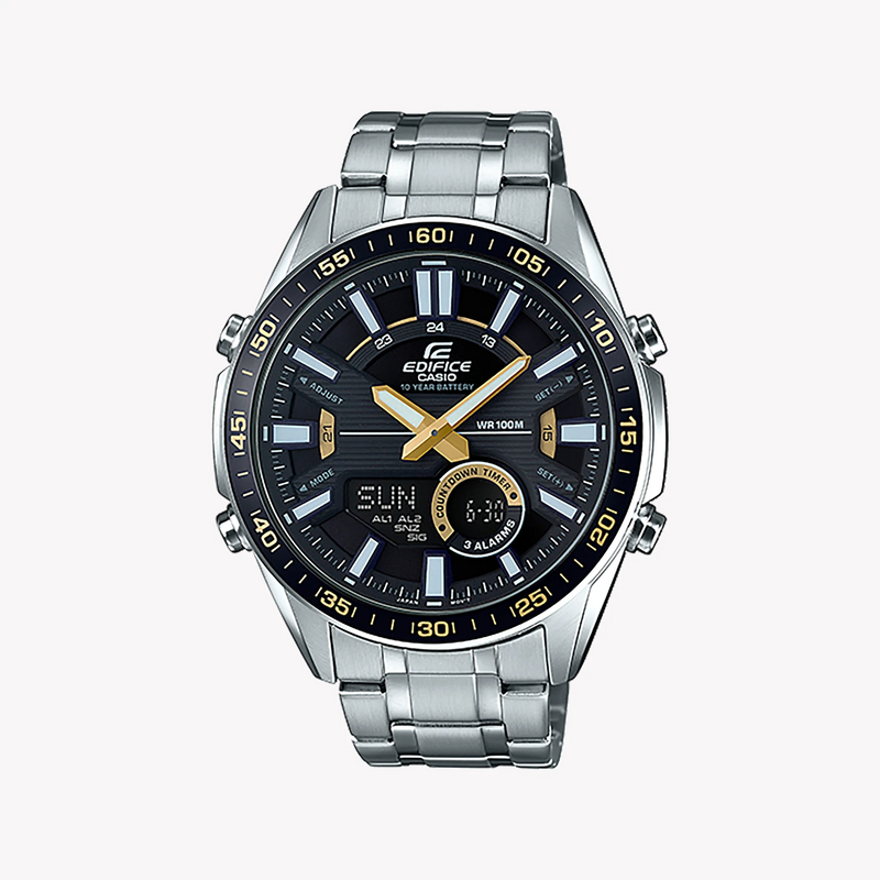Casio Edifice Efv-C100d-1bvdf - Bold Sporty Elegance Men's Watch In Sleek Silver With Black Dial by i-watch