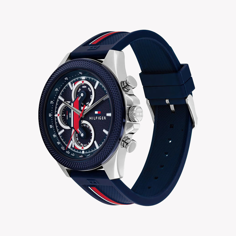 Tommy Hilfiger Men's Multicolor Watch, Blue Silicone | 1792083 by i-watch