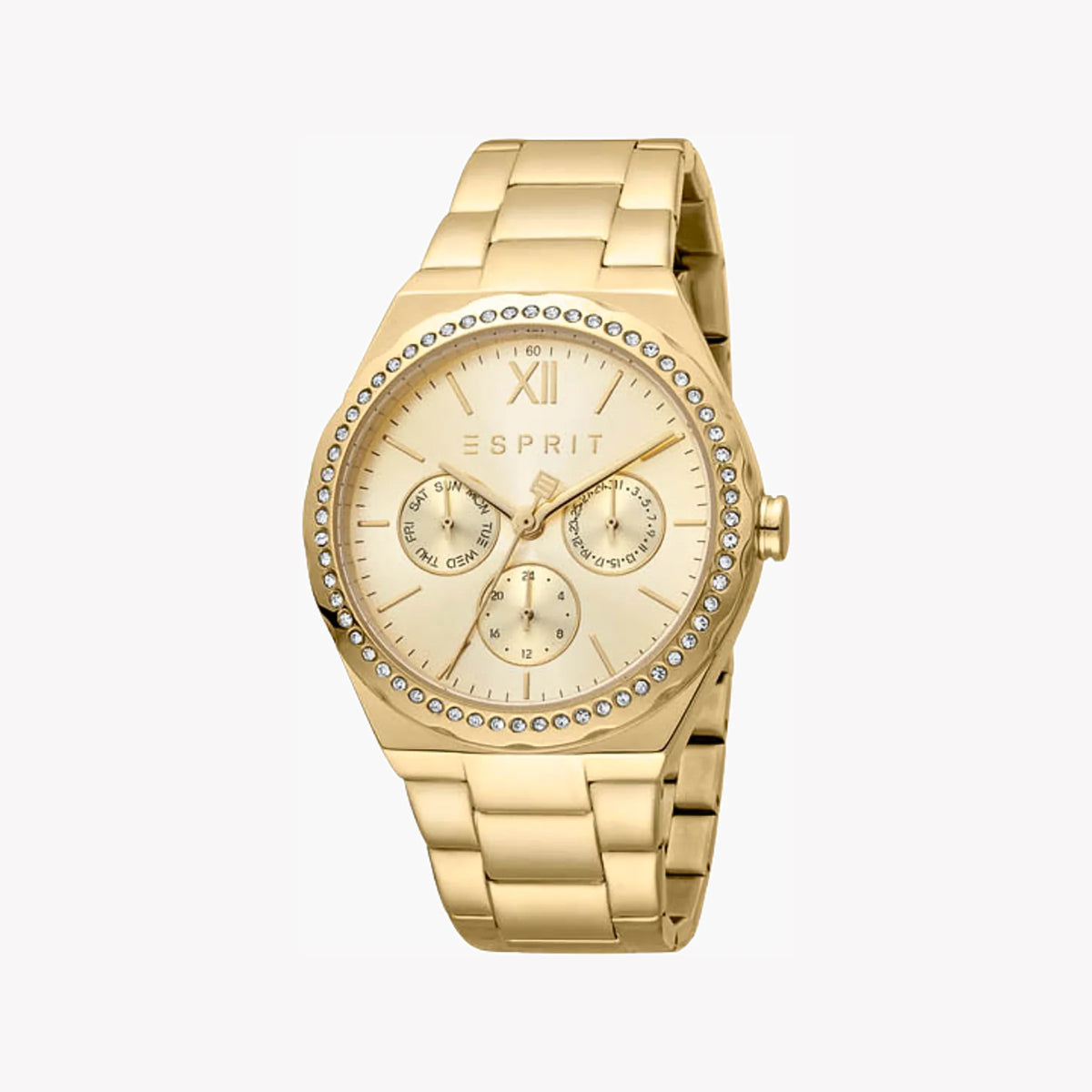 ESPRIT Women's Watch with Gold Stainless Steel Case and Gold Stainless Steel Band