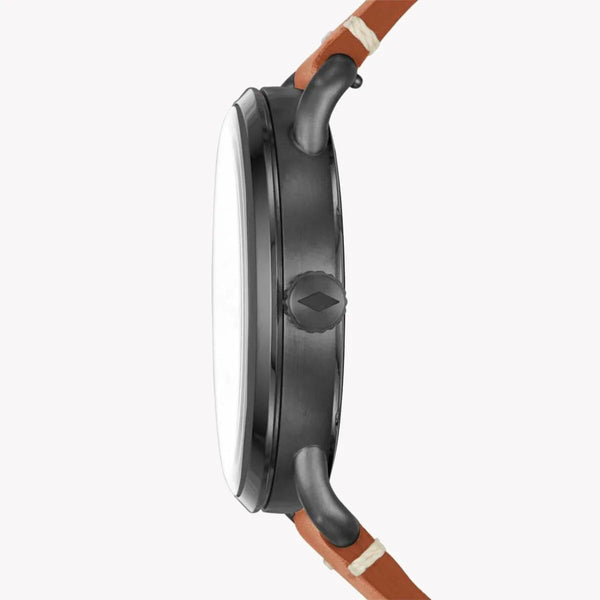 FOSSIL FS5276 TIMELESS ELEGANCE - CLASSIC BLACK DIAL & BROWN LEATHER MEN'S WATCH-i-Watch-2