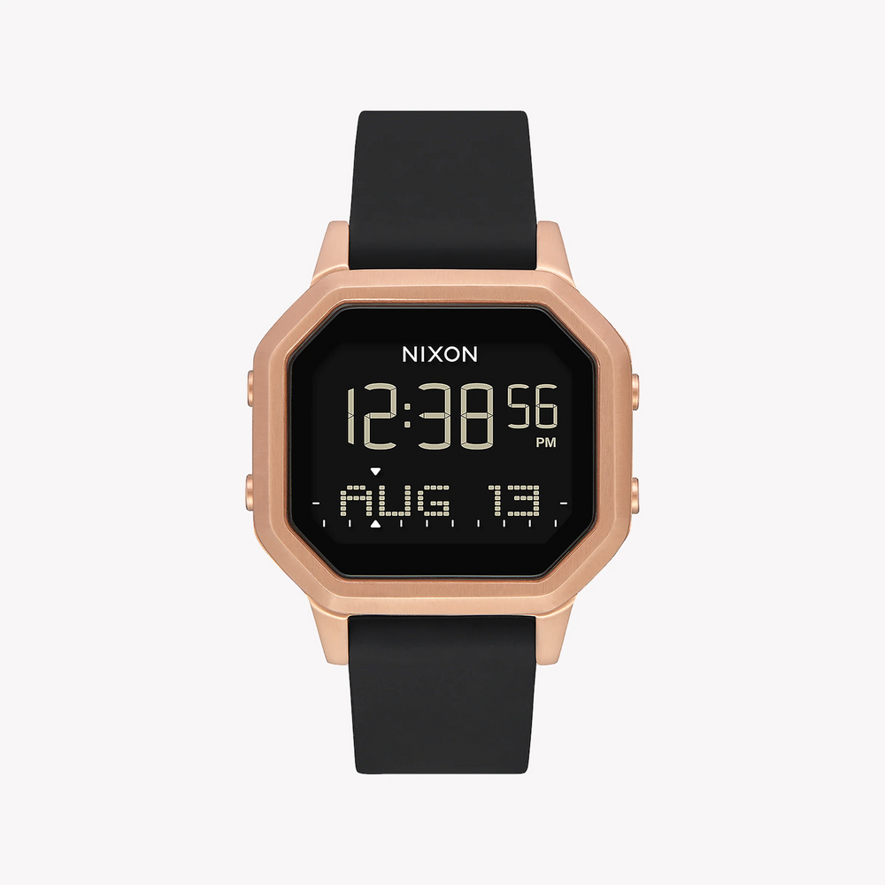 Nixon Women's Black Plastic Watch, Gold Rubber Band | A1211-1098 by i-watch