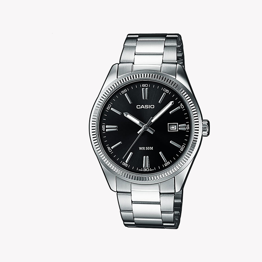 CASIO MTP-1302PD-1A1VEF - TIMELESS ELEGANCE MEN'S STAINLESS STEEL WATCH WITH BLACK DIAL