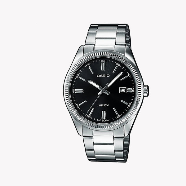 Casio Men's Stainless Steel Watch, Black Dial | Mtp-1302pd-1a1vef by i-watch