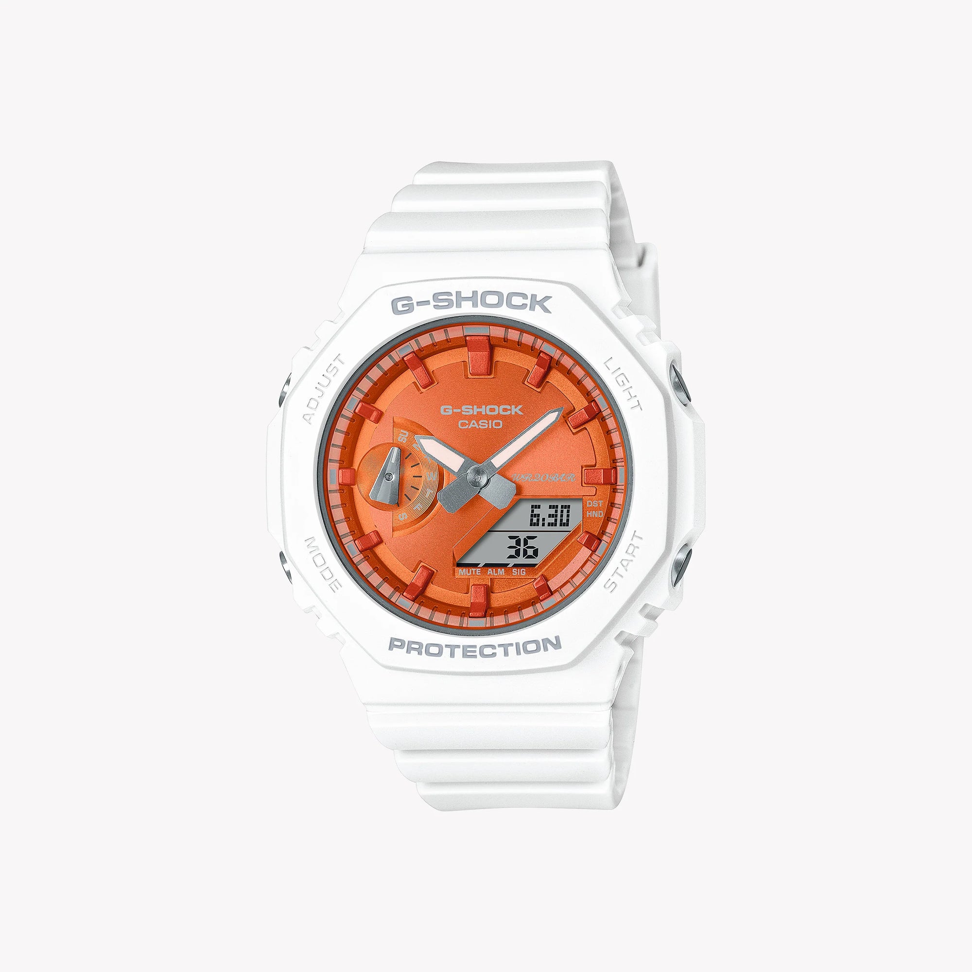 Casio G-Shock Men's White/Orange Resin Watch | Gma-S2100ws-7aer