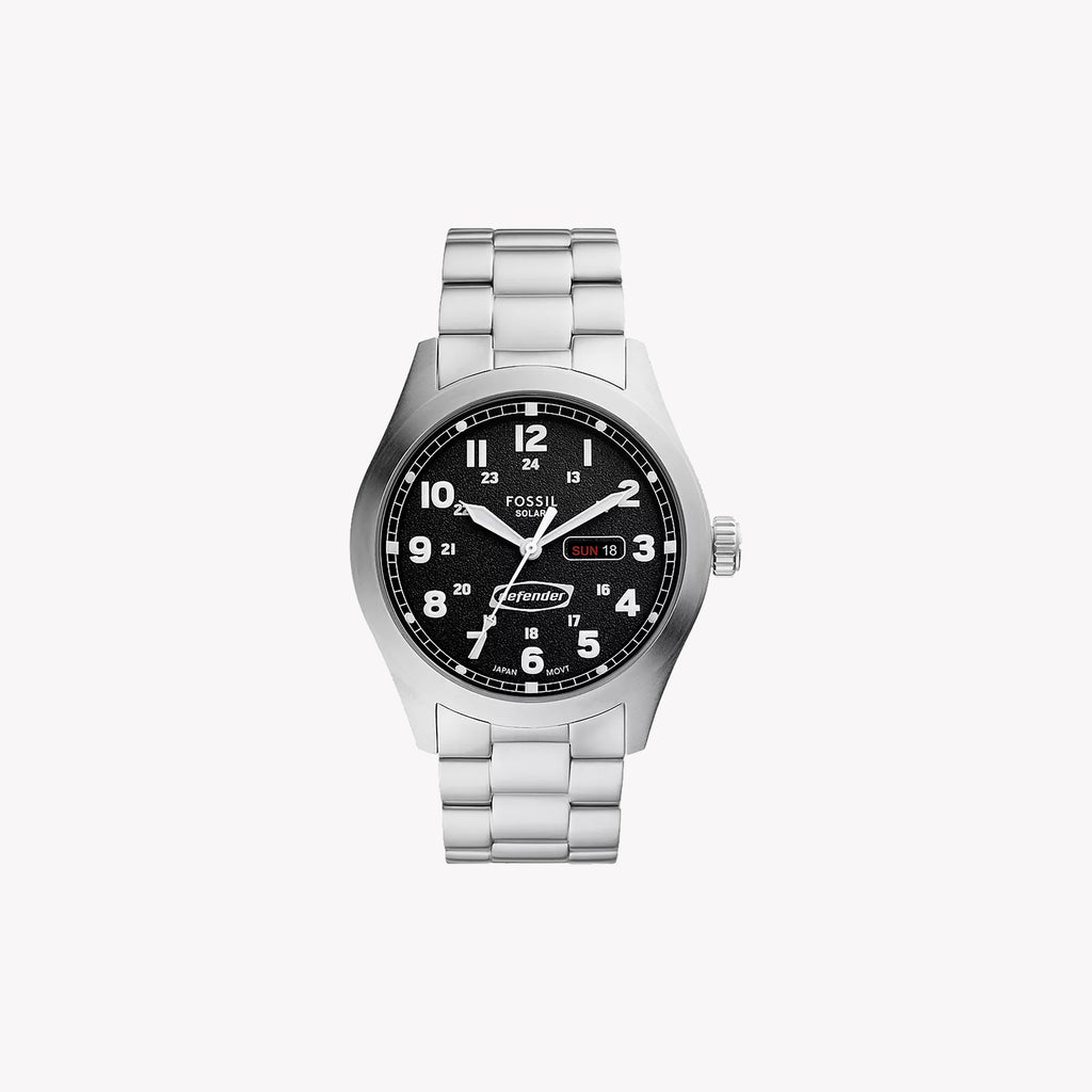 FOSSIL FS5976 ELEVATE - STYLISH STAINLESS STEEL MEN'S WATCH WITH BLACK DIAL & SOLAR MOVEMENT