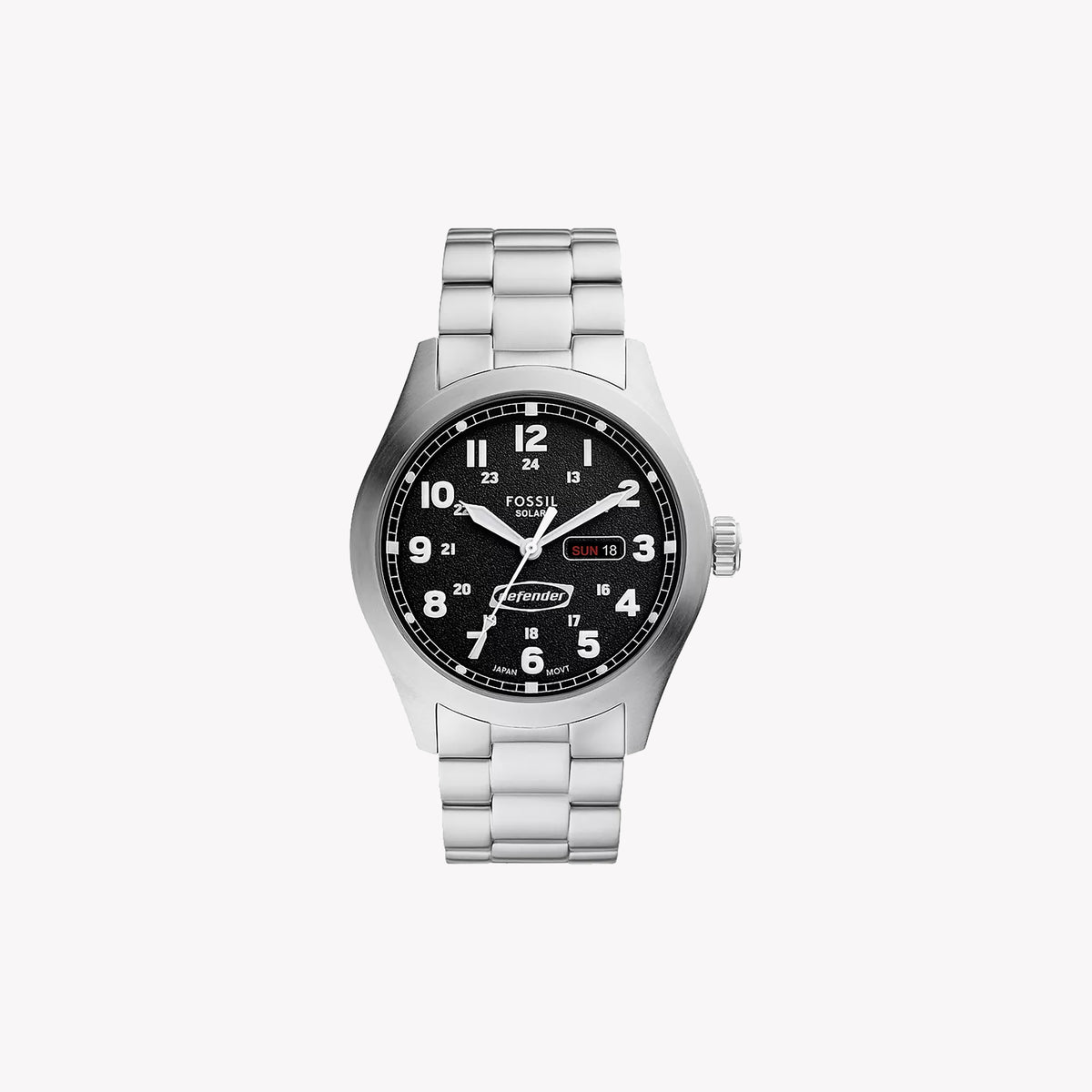 FOSSIL FS5976 ELEVATE - STYLISH STAINLESS STEEL MEN'S WATCH WITH BLACK DIAL & SOLAR MOVEMENT