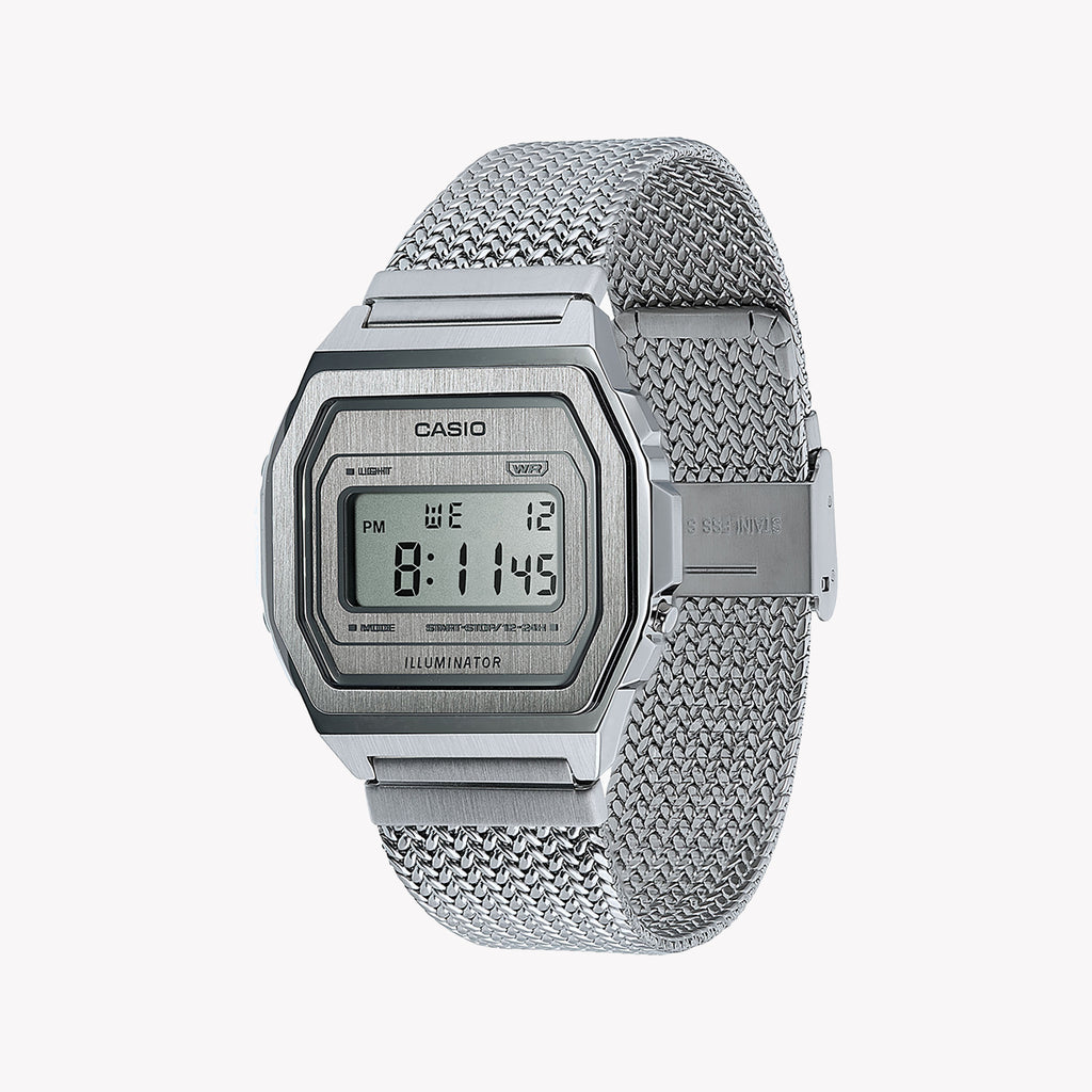 CASIO A1000MA-7EF - ELEGANTLY VERSATILE MEN'S DIGITAL TIMEPIECE WITH STAINLESS STEEL FINISH-i-Watch-2